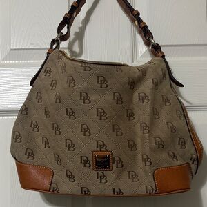 Dooney & Bourke Tan and Brown Hobo Bag